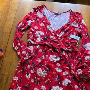 Floral long sleeve maternity dress